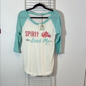 Southern Grace Teal and White Long Sleeve Tee